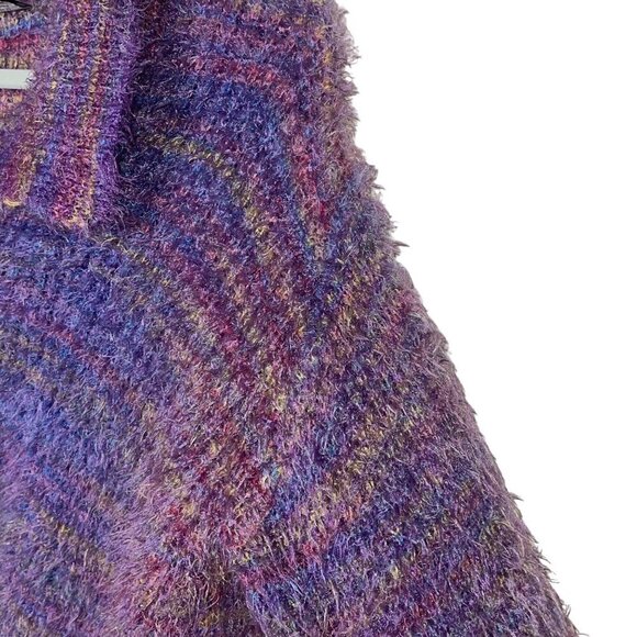 Miss B Vintage Womens Jacket Size Medium Purple Cardigan Knit Full Zip Collared - Picture 5 of 8